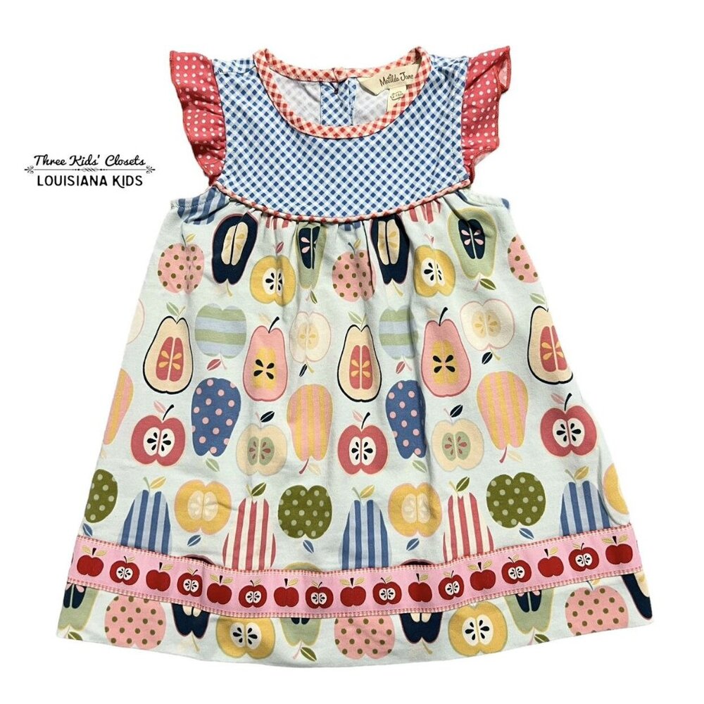 Matilda Jane 12-18m Adventure Begins Preschool Pretty Apple Dress & Bloomers Set